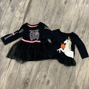 Baby girl Halloween skeleton shirt dress 12 months
